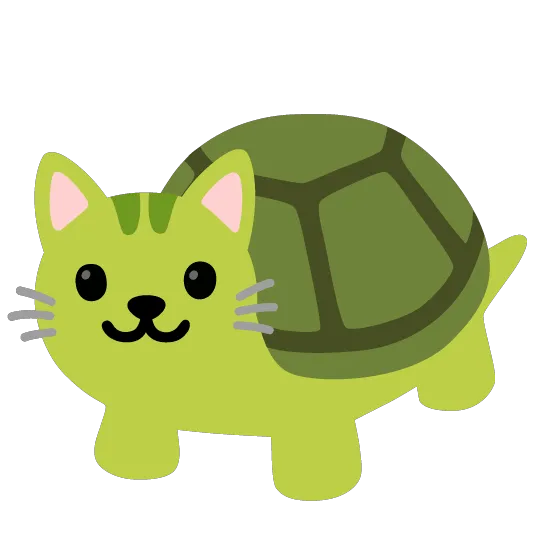 A picture of an animal, with a cat-like smiling face with a turtle's body is the logo of this website.